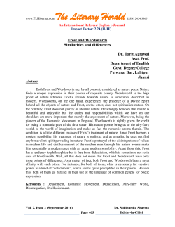 Frost and Wordsworth