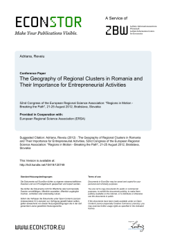 The Geography of Regional Clusters in Romania and
