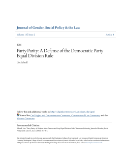 Party Parity: A Defense of the Democratic Party Equal Division Rule