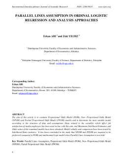 PARALLEL LINES ASSUMPTION IN ORDINAL LOGISTIC