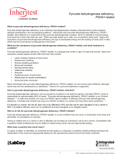 Pyruvate dehydrogenase deficiency, PDHA1-related