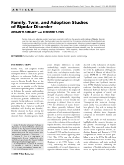 Family, twin, and adoption studies of bipolar disorder
