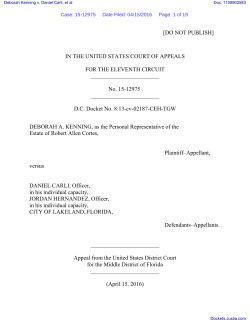 Opinion issued by court as to Appellant Deborah A. Kenning