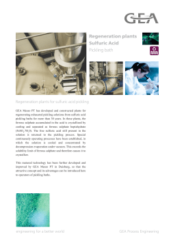 Regeneration plants Sulfuric Acid Pickling bath