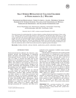 SALT STRESS MITIGATION BY CALCIUM CHLORIDE IN VIGNA