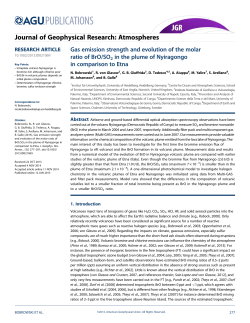 Gas emission strength and evolution of the molar ratio of BrO/SO2 in