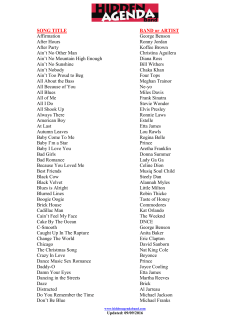 SONG TITLE BAND or ARTIST