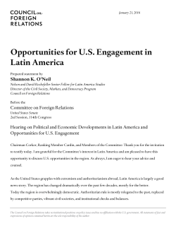 Opportunities for US Engagement in Latin America
