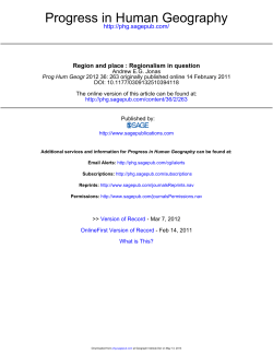 Progress in Human Geography