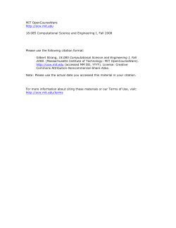 18.085 Computational Science and Engineering I, Fall 2008