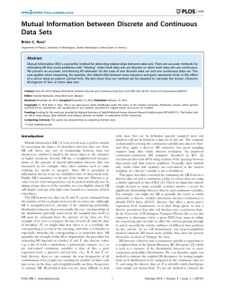 Mutual Information between Discrete and Continuous Data Sets