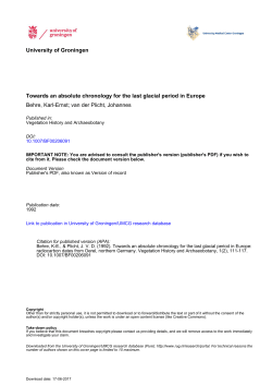 University of Groningen Towards an absolute chronology for