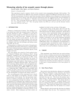 Measuring velocity of ion acoustic waves through plasma