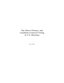 The Direct Primary and Candidate-Centered Voting in U.S. Elections
