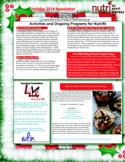 Holiday 2014 Newsletter - NutriFIT sports therapy