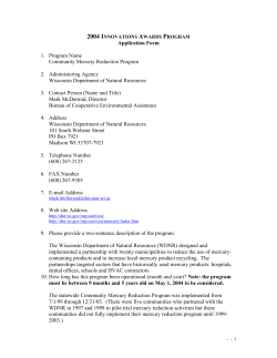 Application Form 1. Program Name Community Mercury Reduction