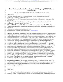 Continuous Genetic Recording with Self-Targeting
