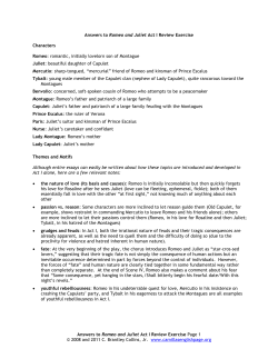 Answers to Romeo and Juliet Act I Review Exercise