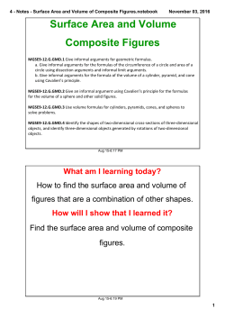 4 - Notes - Surface Area and Volume of Composite Figures.notebook
