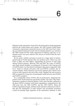 Chapter Preview: NAFTA Revisited Ch 6 The Automotive Sector