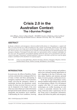 Crisis 2.0 in the Australian Context: