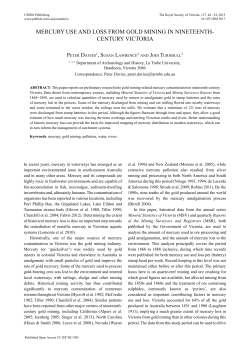 MeRCuRy uSe and LOSS fROM GOLd MInInG