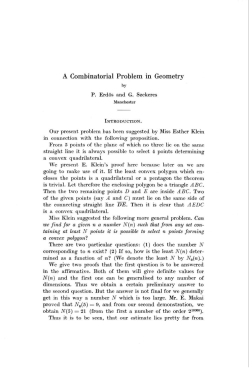A Combinatorial Problem in Geometry by