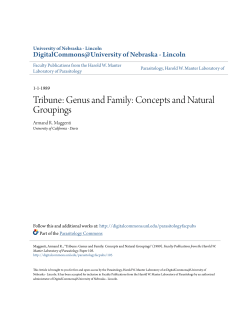 Genus and Family - DigitalCommons@University of Nebraska