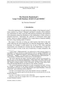The Deutsche Bundesbank`s Large Credit Database