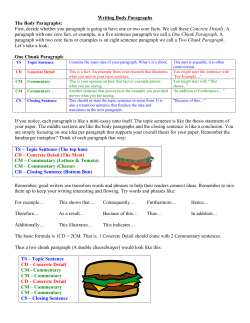 The Body Paragraphs