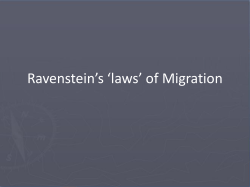 Ravenstein`s `laws` of Migration