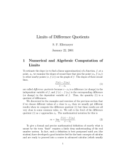 Limits of Difference Quotients