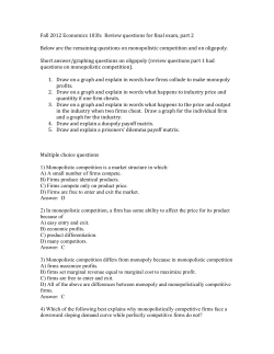 Fall 2012 Economics 103h: Review questions for final exam, part 2