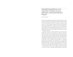 Household Savings Behavior in the United States