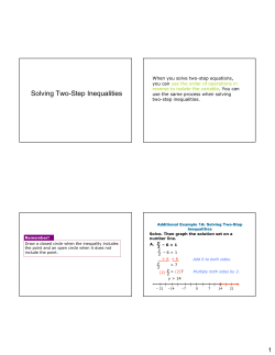 Solving Two-Step Inequalities