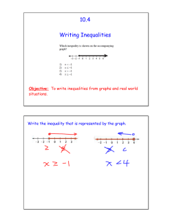 10.4 Writing Inequalities