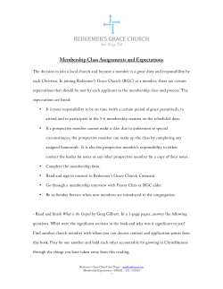 Membership-Expectati.. - Redeemer`s Grace Church San Diego