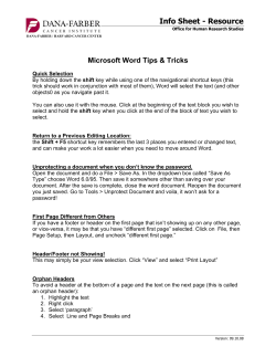 MS Word Tips and Tricks