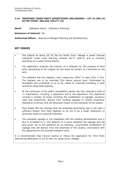 Proposed Third Party Advertising (Billboard)