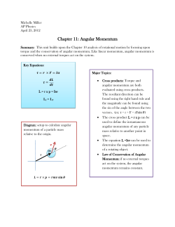 Chapter 11: Angular Momentum