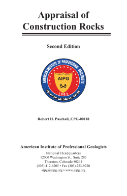 Appraisal of Construction Rocks - American Institute of Professional