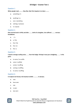 Dil bilgisi – Gramer Test 1