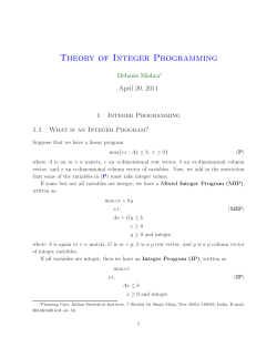 Theory of Integer Programming