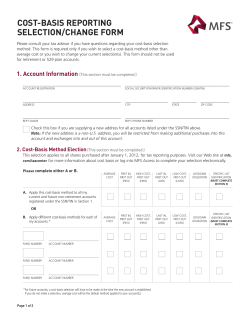 COST-BASIS REPORTING SELECTION/CHANGE FORM