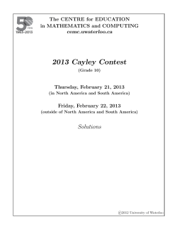 2013 - CEMC - University of Waterloo