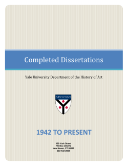 Completed Dissertations - Yale History of Art