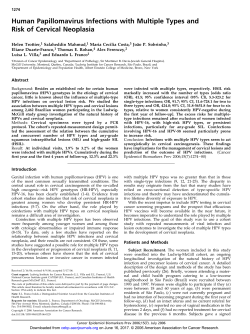 Human Papillomavirus Infections with Multiple Types and Risk of