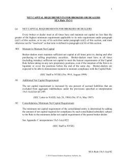 NET CAPITAL REQUIREMENTS FOR BROKERS OR
