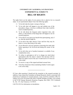 Experimental Subjects Bill of Rights (English)