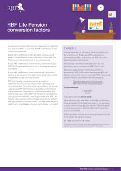 RBF Life Pension conversion factors